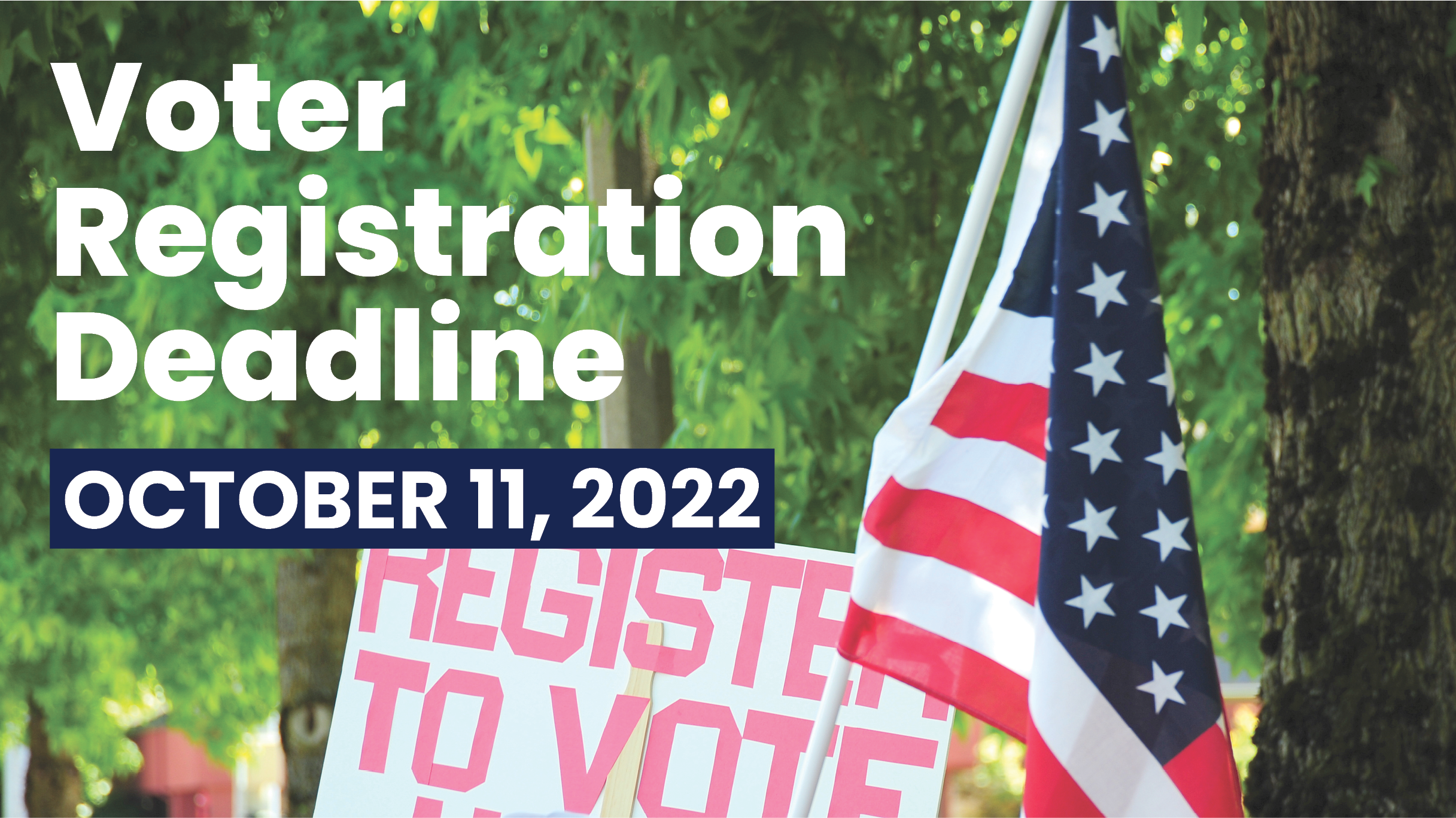 Fulton County web graphic titled "Voter Registration Deadline: October 11, 2022" 