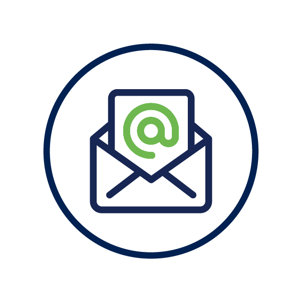 envelope and at symbol