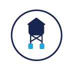 white icon representing touring a Fulton County water facility