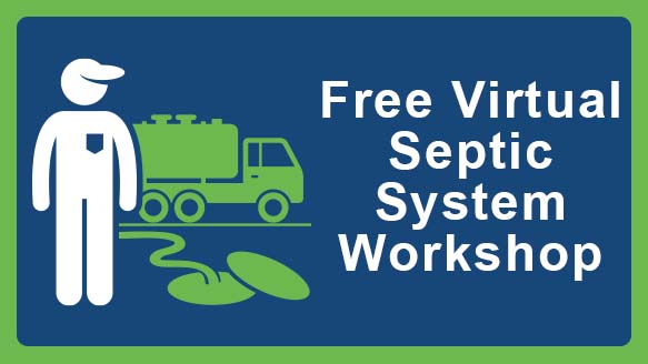 man with green septic tank