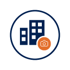 two buildings with camera